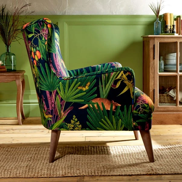 Marlow Wing Chair, Tropical Treasures Print - Image 11