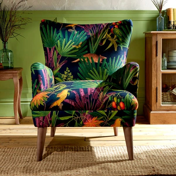 Marlow Wing Chair, Tropical Treasures Print - Image 12