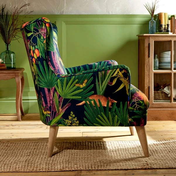 Marlow Wing Chair, Tropical Treasures Print - Image 2