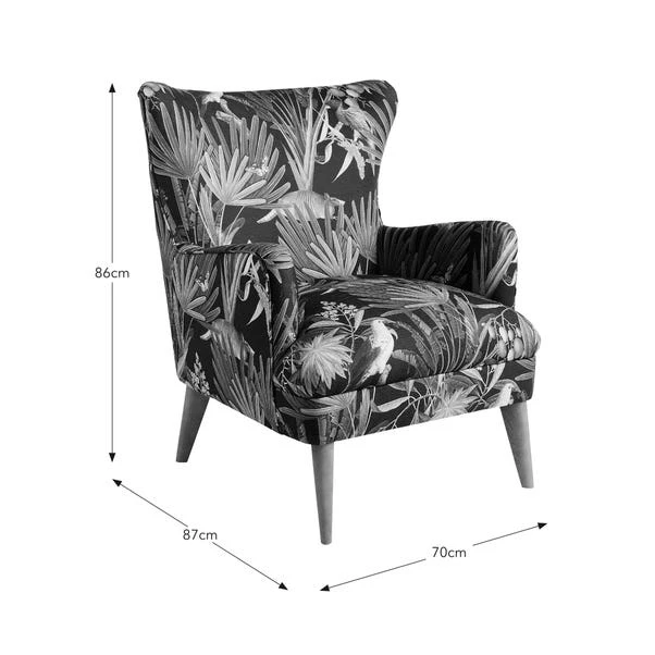 Marlow Wing Chair, Tropical Treasures Print - Image 9