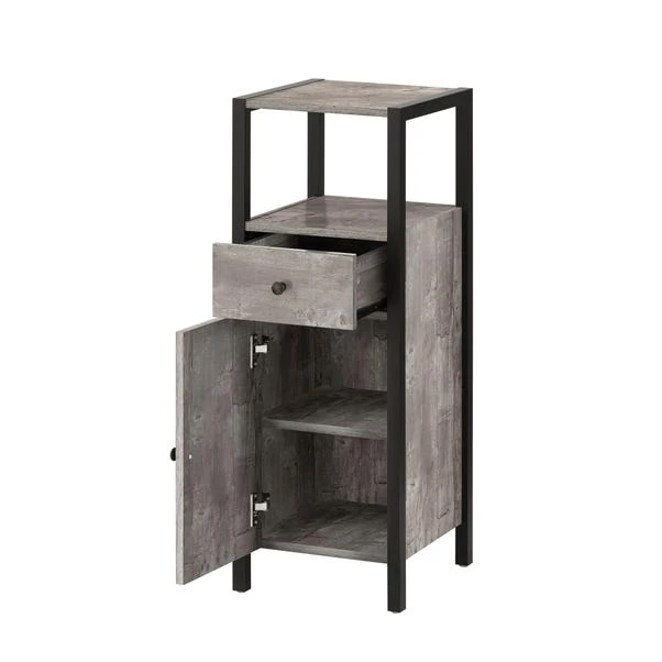Colton Single Bathroom Cabinet, Concrete Effect - Image 2