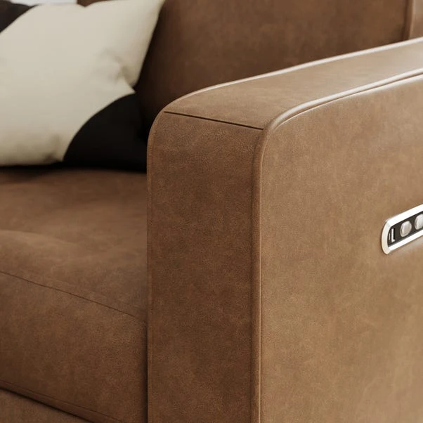 Zoe Faux Leather Power Recliner Armchair, Mocha - Image 4