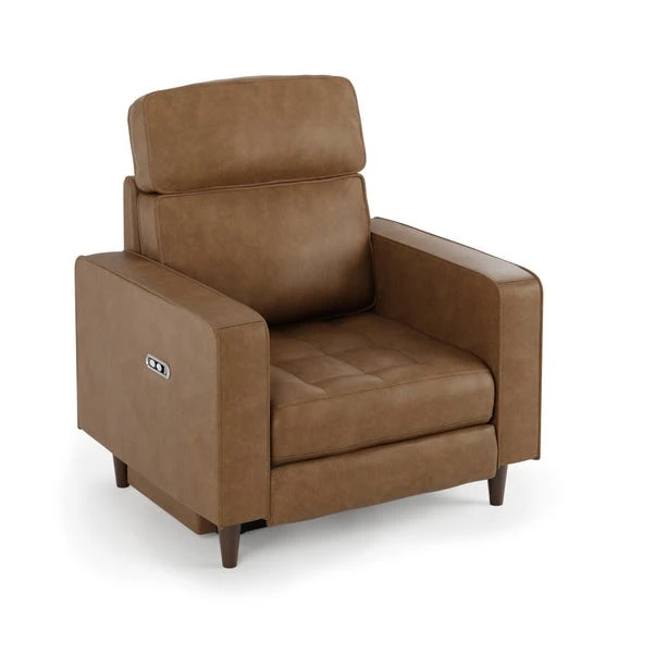 Zoe Faux Leather Power Recliner Armchair, Mocha - Image 7