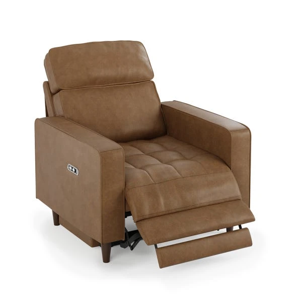 Zoe Faux Leather Power Recliner Armchair, Mocha - Image 8