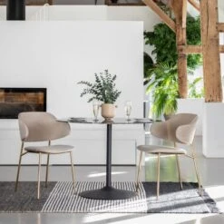 Set Of 2 Wiscon Velvet Dining Chairs