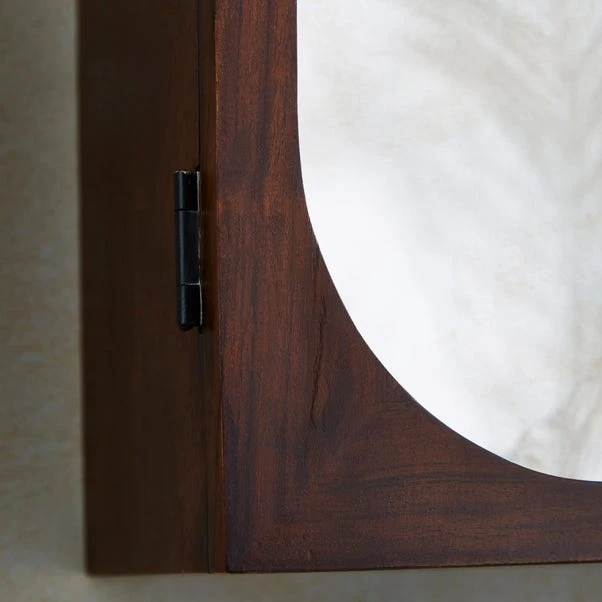 Elias Wall Cabinet, Acacia Wood, Mirror And Reeded Glass - Image 4