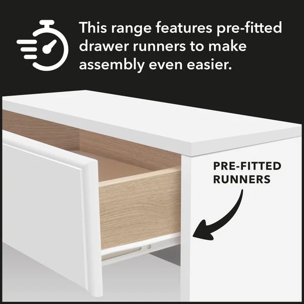 Hardy Wide Bookcase With 2 Drawers, Oak Effect - Image 6