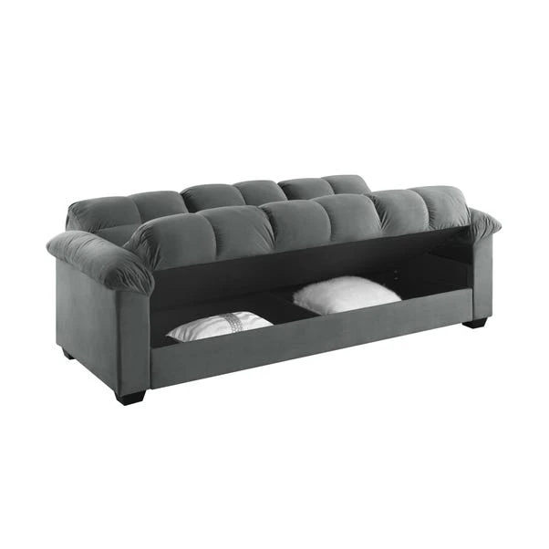 Margo Velvet With Storage Double Sofa Bed - Image 10