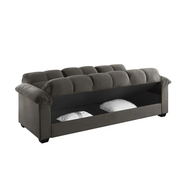 Margo Velvet With Storage Double Sofa Bed - Image 4