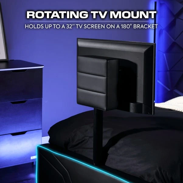 X Rocker Oracle Gaming TV Bed Frame With Neo Fibre LED - Image 10