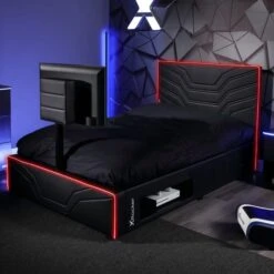 X Rocker Oracle Gaming TV Bed Frame With Neo Fibre LED