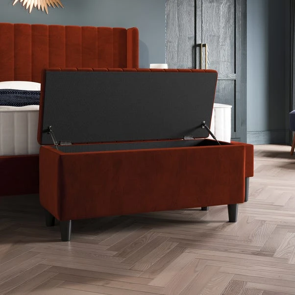 Alara Velvet End Of Bed Storage Ottoman - Image 2