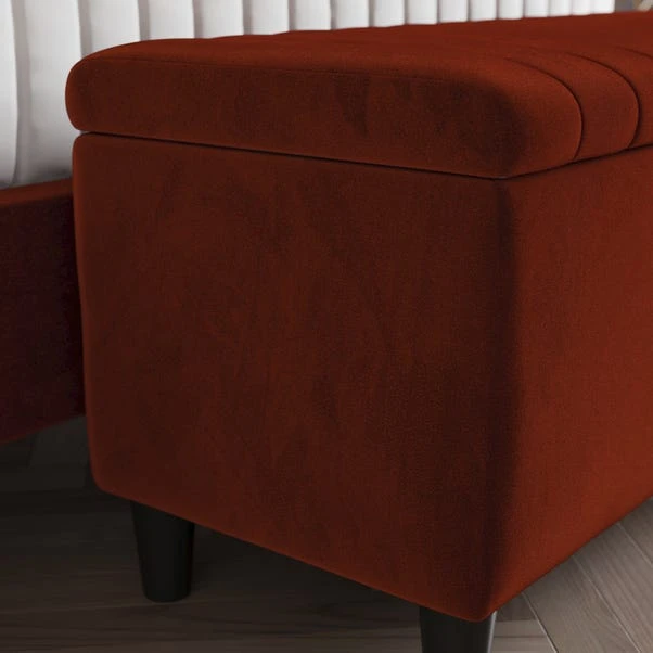 Alara Velvet End Of Bed Storage Ottoman - Image 4