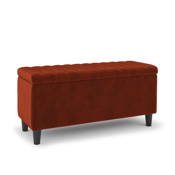 Alara Velvet End Of Bed Storage Ottoman - Image 6