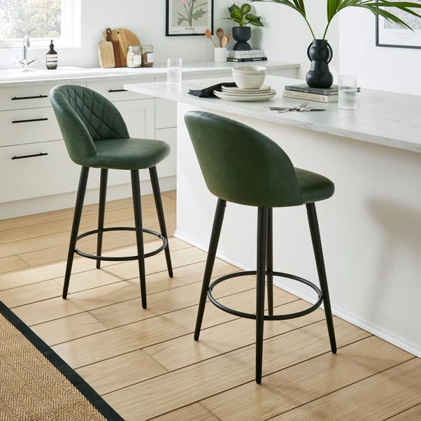 Astrid Bar Stool, Faux Leather - Image 9