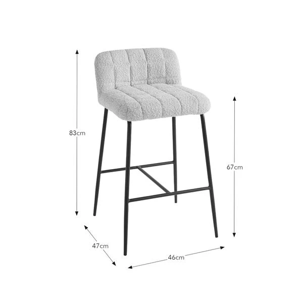 Caden Counter Height Bar Stool, Boucle - Image 7
