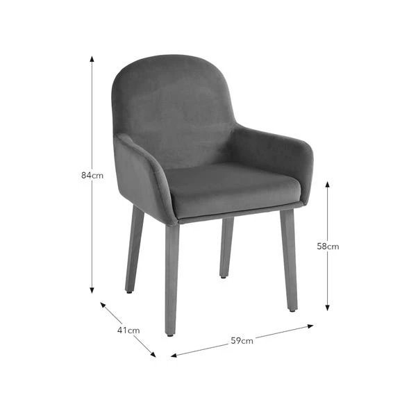 Agnes Carver Dining Chair, Velvet - Image 7