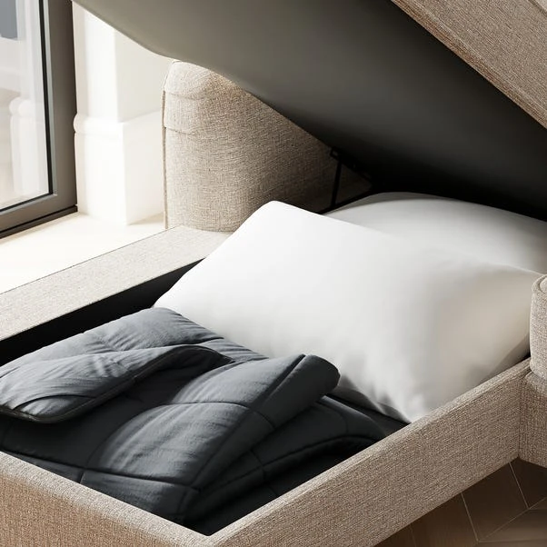 Beatrice Textured Weave Corner Storage Sofa Bed - Image 13