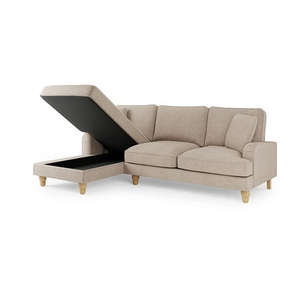 Beatrice Textured Weave Corner Storage Sofa Bed - Image 18