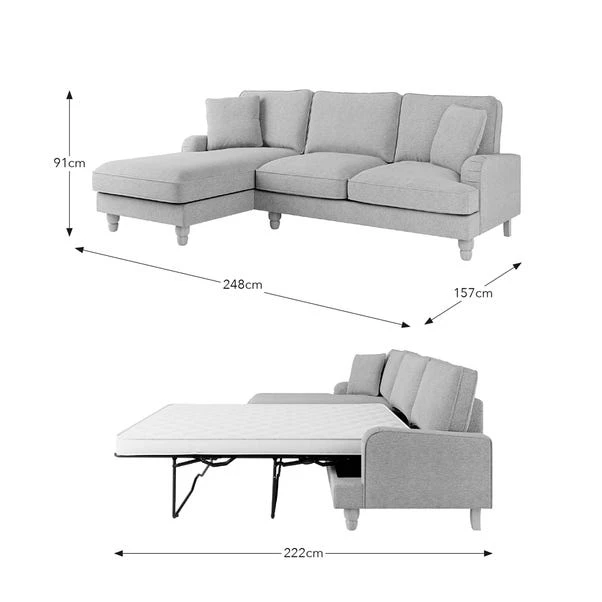 Beatrice Textured Weave Corner Storage Sofa Bed - Image 20
