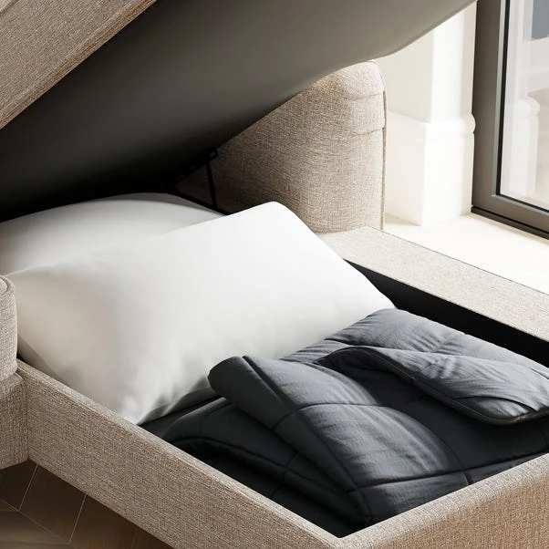 Beatrice Textured Weave Corner Storage Sofa Bed - Image 3