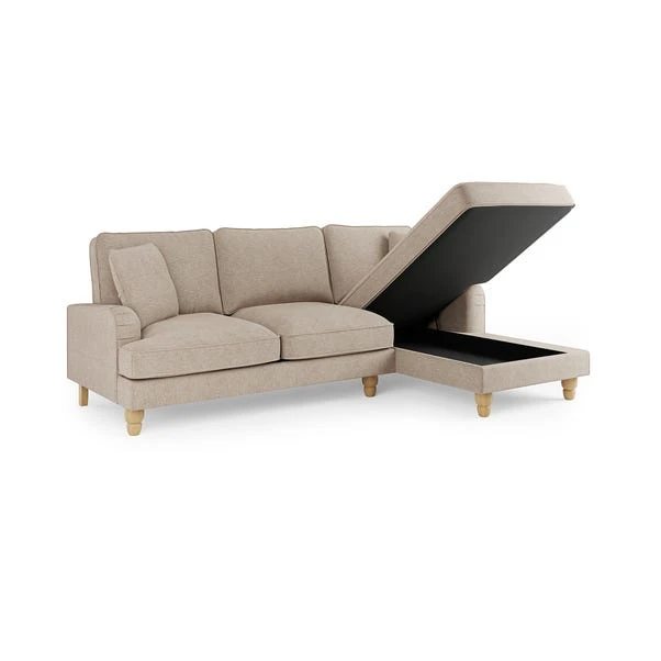 Beatrice Textured Weave Corner Storage Sofa Bed - Image 8