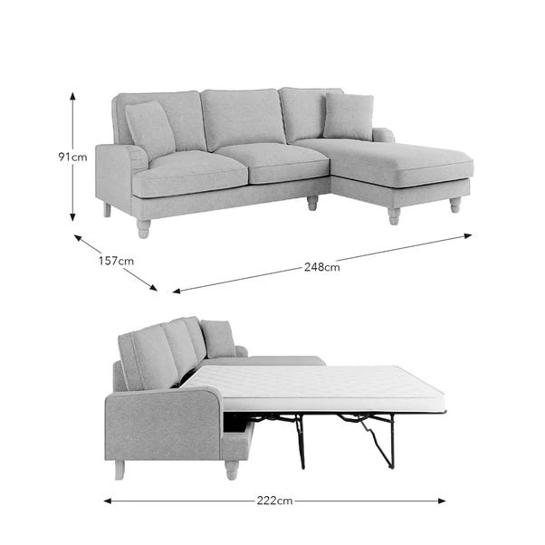 Beatrice Textured Weave Corner Storage Sofa Bed - Image 10