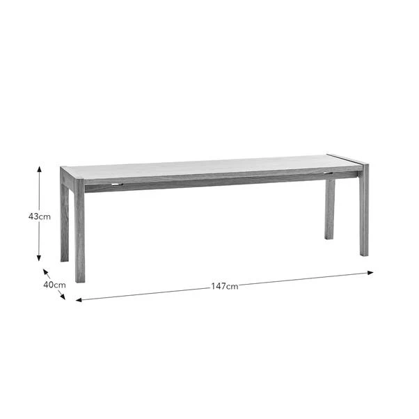 Elements 2 Seater Holmes Dining Bench, Modern Oak - Image 7