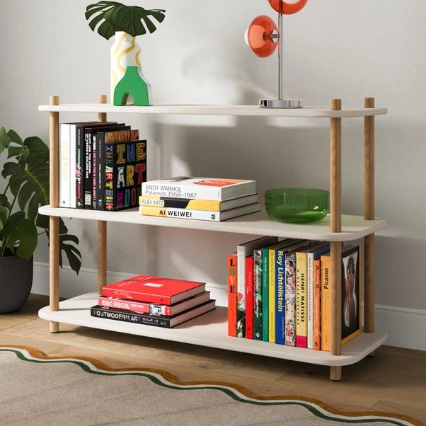 Elements Miller Low Bookcase, Stone - Image 2