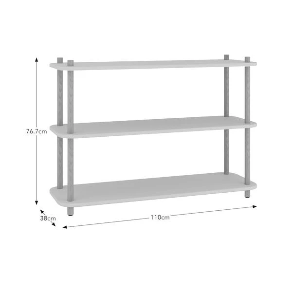 Elements Miller Low Bookcase, Stone - Image 7
