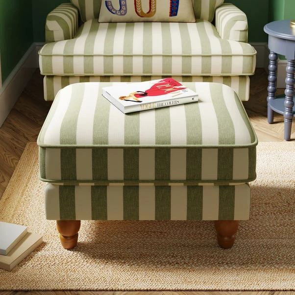 Beatrice Woven Stripe Footstool - Image 20