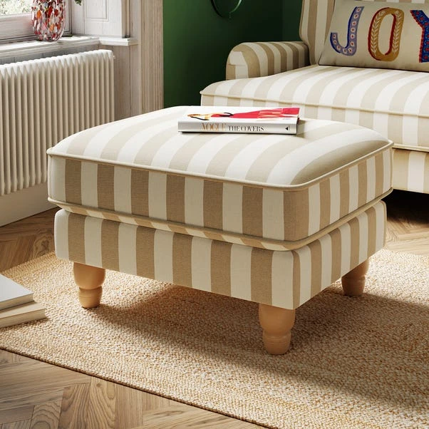 Beatrice Woven Stripe Footstool - Image 13