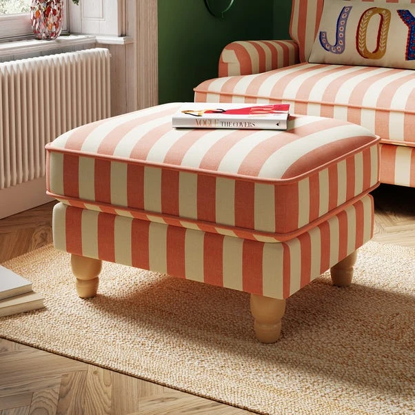 Beatrice Woven Stripe Footstool - Image 7