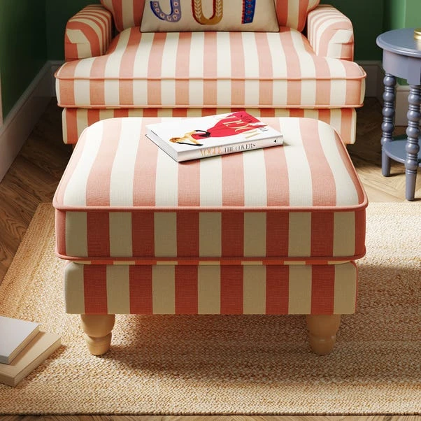 Beatrice Woven Stripe Footstool - Image 8