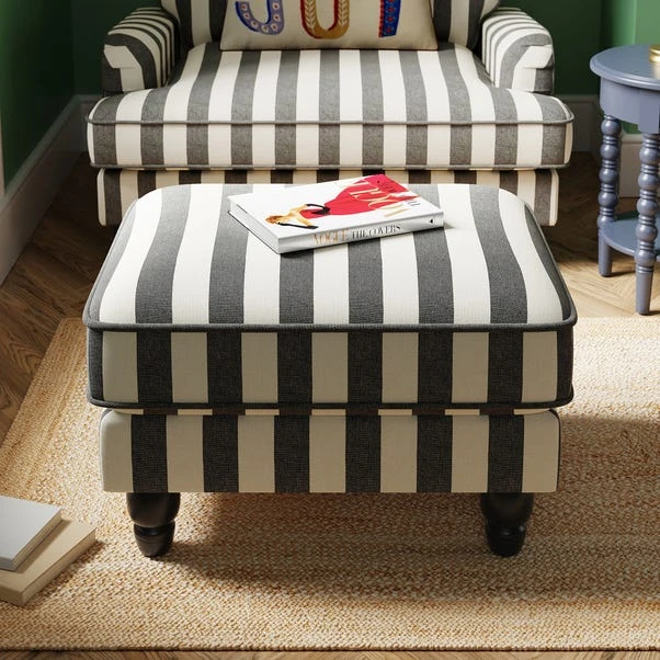 Beatrice Woven Stripe Footstool - Image 2
