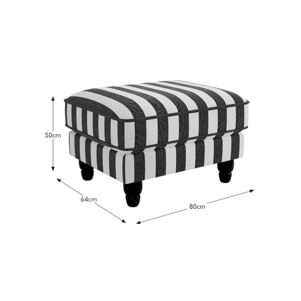 Beatrice Woven Stripe Footstool - Image 6