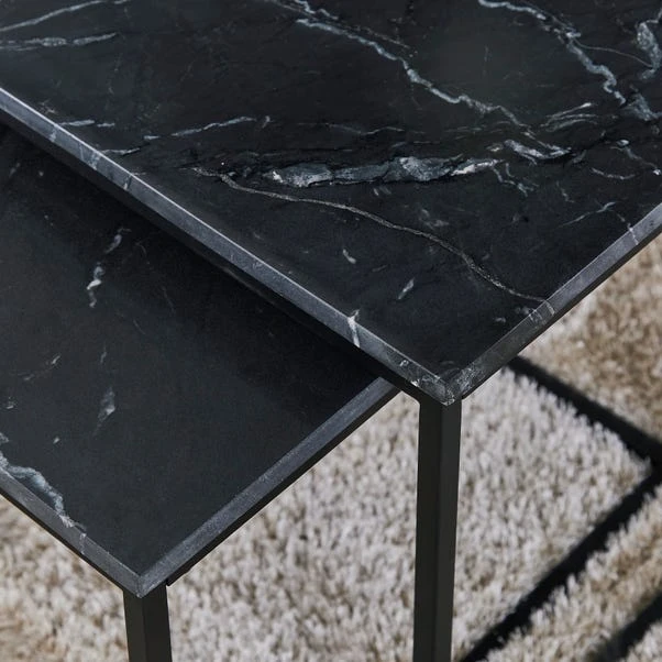 Edie Nest Of 3 Coffee Tables, Real Marble - Image 2