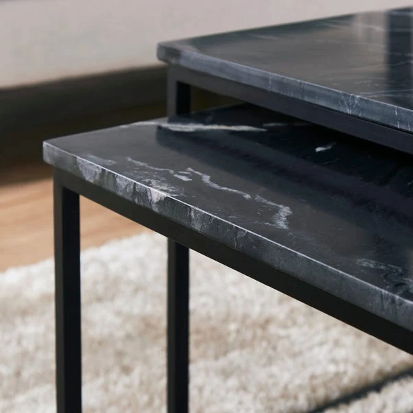 Edie Nest Of 3 Coffee Tables, Real Marble - Image 3