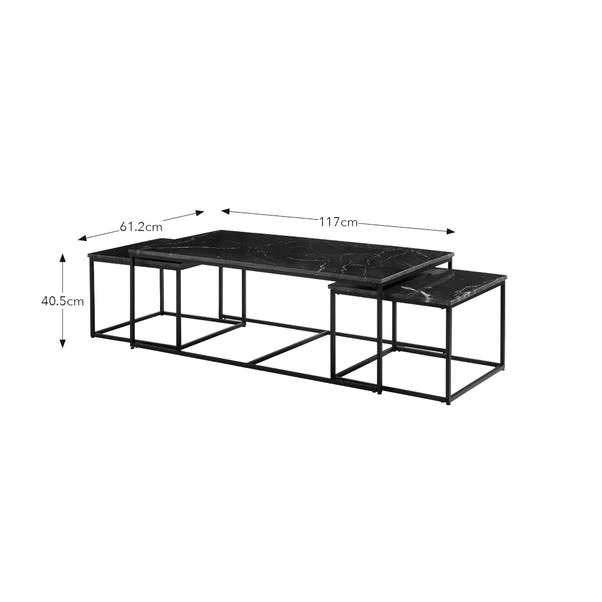Edie Nest Of 3 Coffee Tables, Real Marble - Image 6