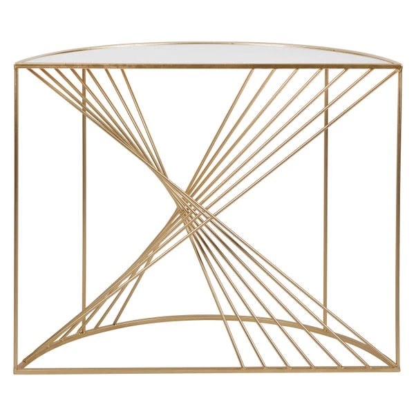 Liberty Glass And Gold Half Moon Console Table - Image 2