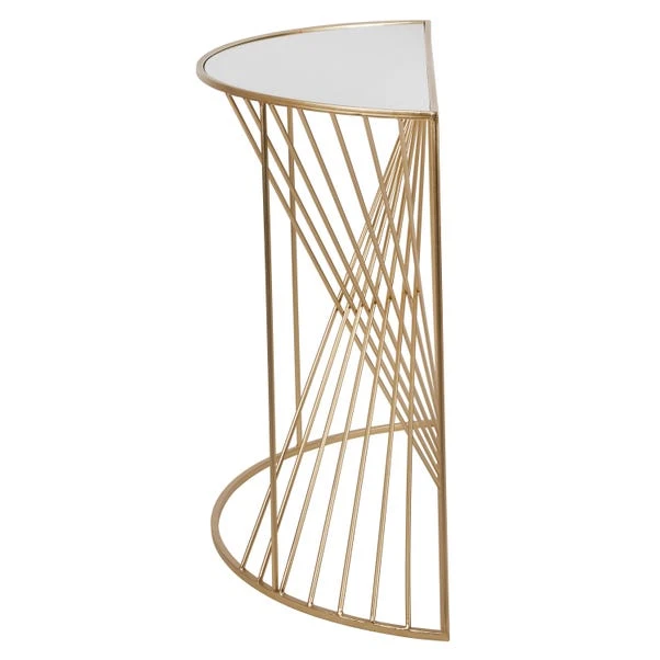 Liberty Glass And Gold Half Moon Console Table - Image 3