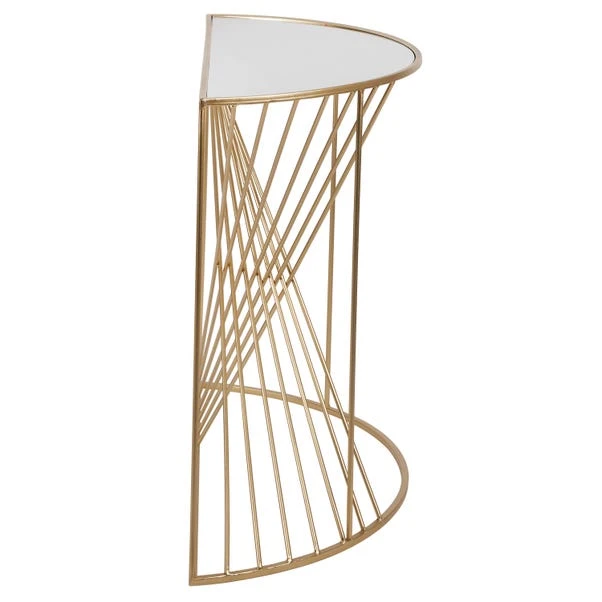 Liberty Glass And Gold Half Moon Console Table - Image 4