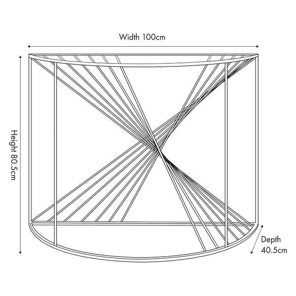 Liberty Glass And Gold Half Moon Console Table - Image 7