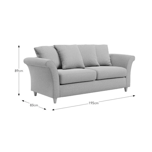 Dixie 3 Seater Sofa, Soft Texture Fabric - Image 16