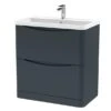 Lunar Floor Standing 2 Drawer Vanity Unit With Polymarble Basin