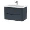 Lunar Wall Mounted 2 Drawer Vanity Unit With Polymarble Basin