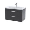 Parade Wall Mounted 2 Drawer Vanity Unit With Ceramic Basin