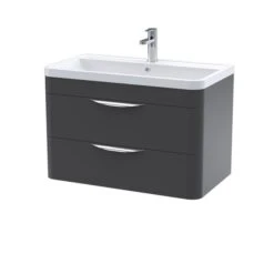 Parade Wall Mounted 2 Drawer Vanity Unit With Ceramic Basin