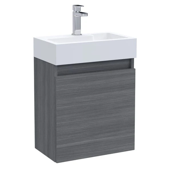 Merit Slimline 1 Door Wall Mounted Vanity Unit With Basin - Image 3