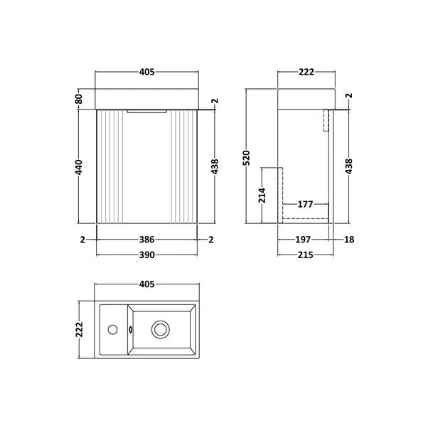 Deco Compact Wall Mounted Vanity Unit With Basin - Image 2
